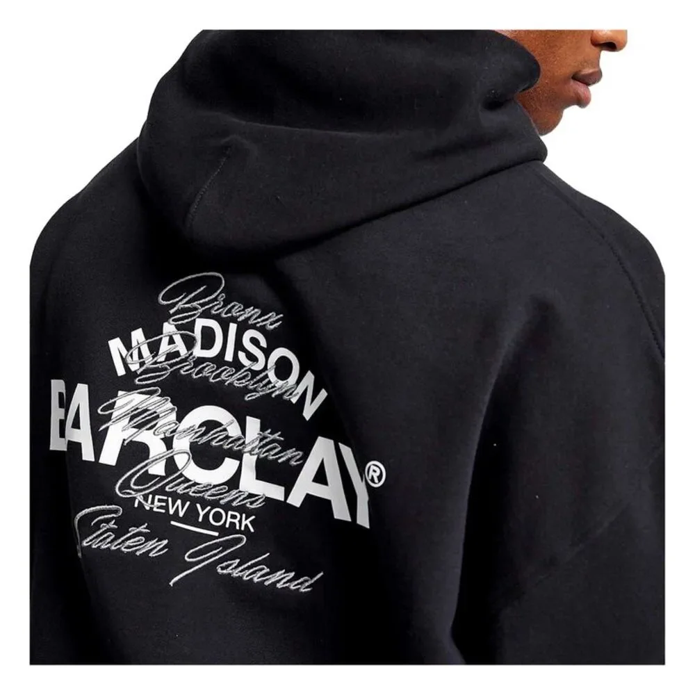 Madison Barclay Mens Relaxed Fit Hoodie / Black - Picture 3 of 5